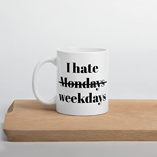 Video game mug that says "I hate Mondays".